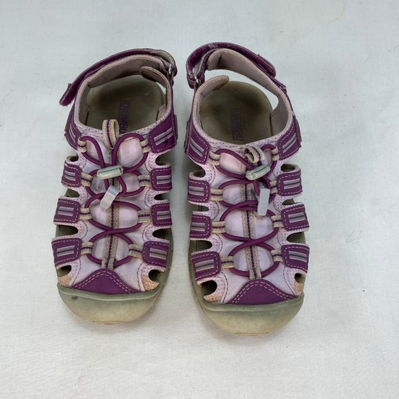 Khombu Sandy Closed Toe Water Sandals Purple/Gray Girls Size 1 Hook & Loop Strap - Picture 3 of 9